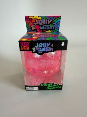 Schylling NEEDOH JellySquish Pink Glitter Jelly Fish Squishy Sensory Fidget Toy